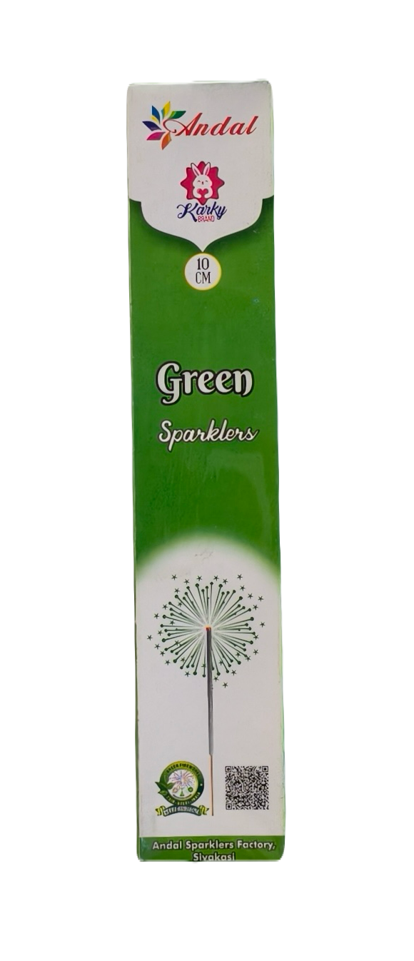 10 cm Green Sparkles