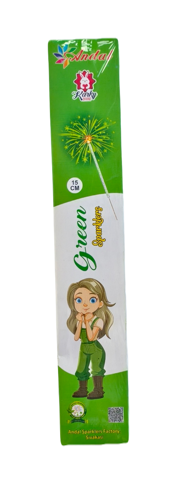 15 cm Green Sparkles